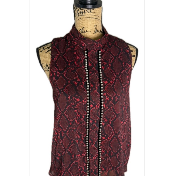 Endless Rose Red and Black Snakeskin Top - Picture 2 of 10